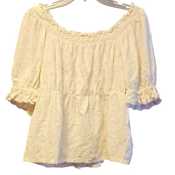 Old Navy Tops - Old Navy Cottagcore floral embroidered coquette blouse size medium